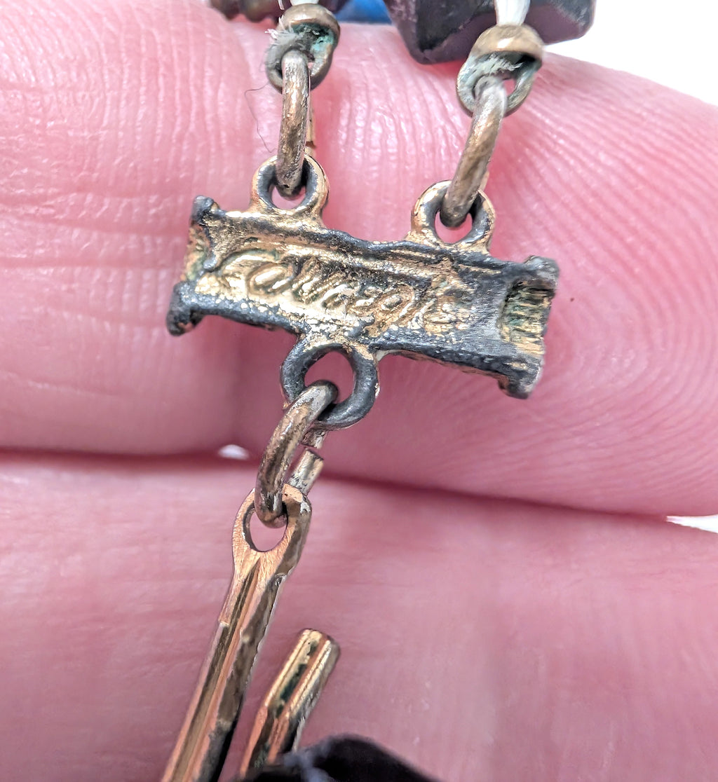 Hattie Carnegie Necklace, Blue & Black (Art Deco / Mid-Century)