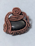 Copper Pendant with Golden Sheen Obsidian, India