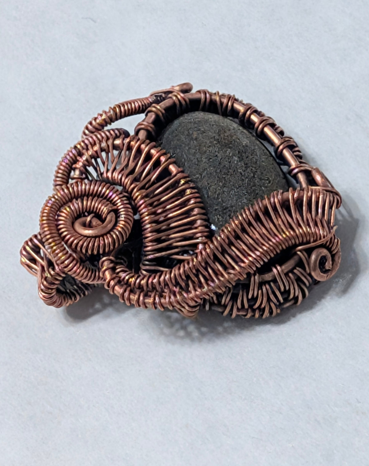 Copper Pendant with Golden Sheen Obsidian, India