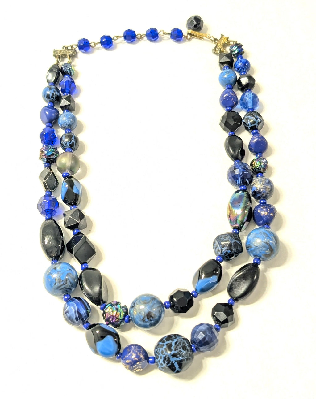 Hattie Carnegie Necklace, Blue & Black (Art Deco / Mid-Century)