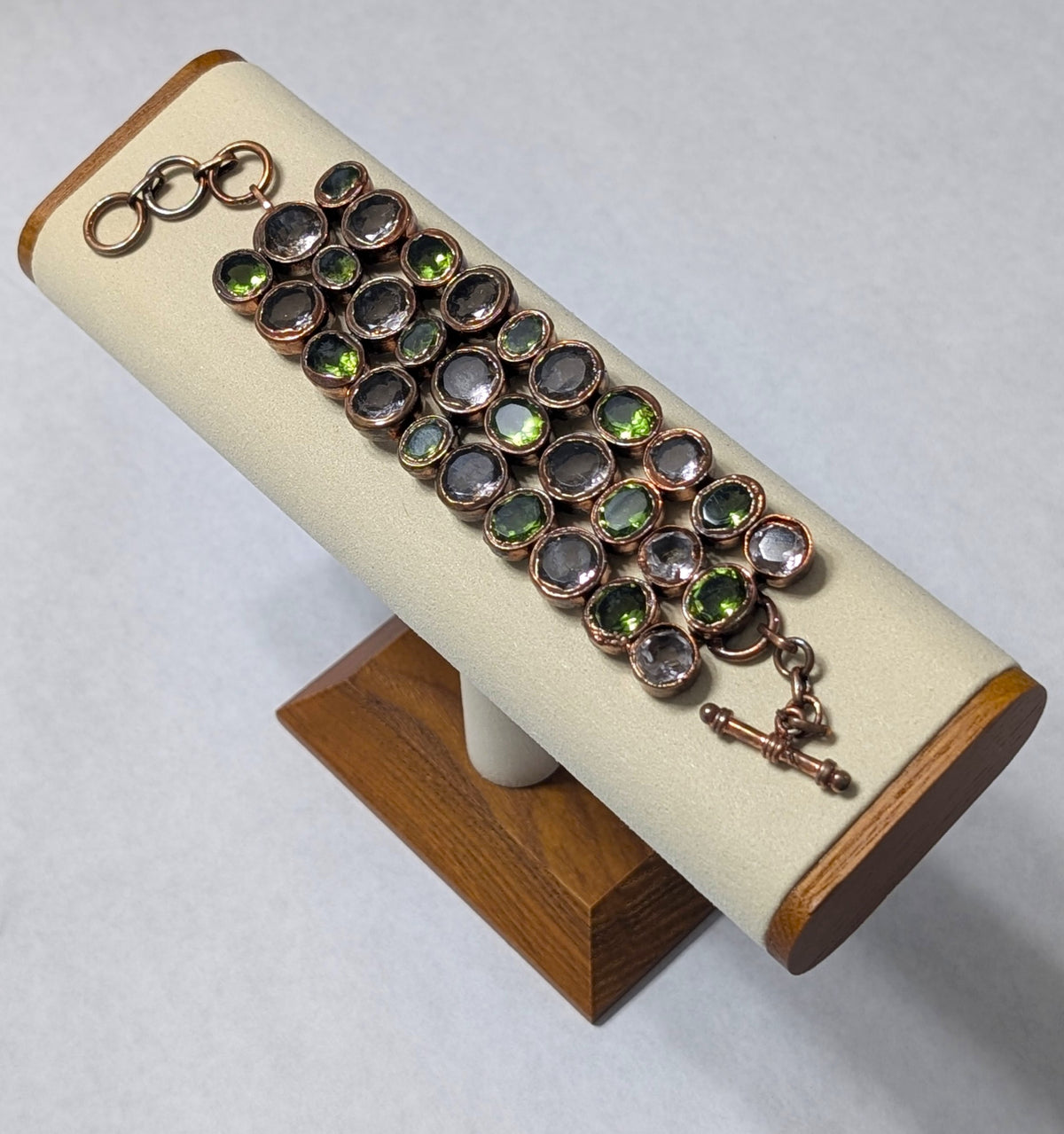 Peridot, Morganite & Copper Bracelet, India