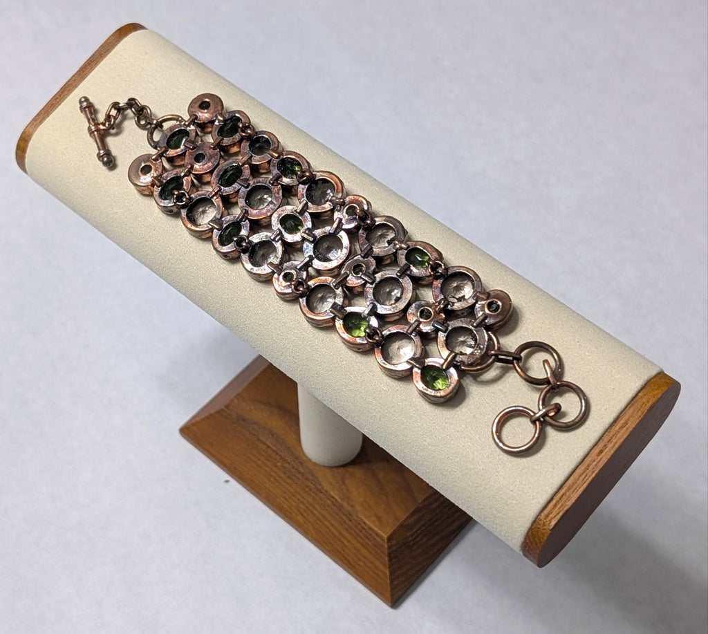 Peridot, Morganite & Copper Bracelet, India