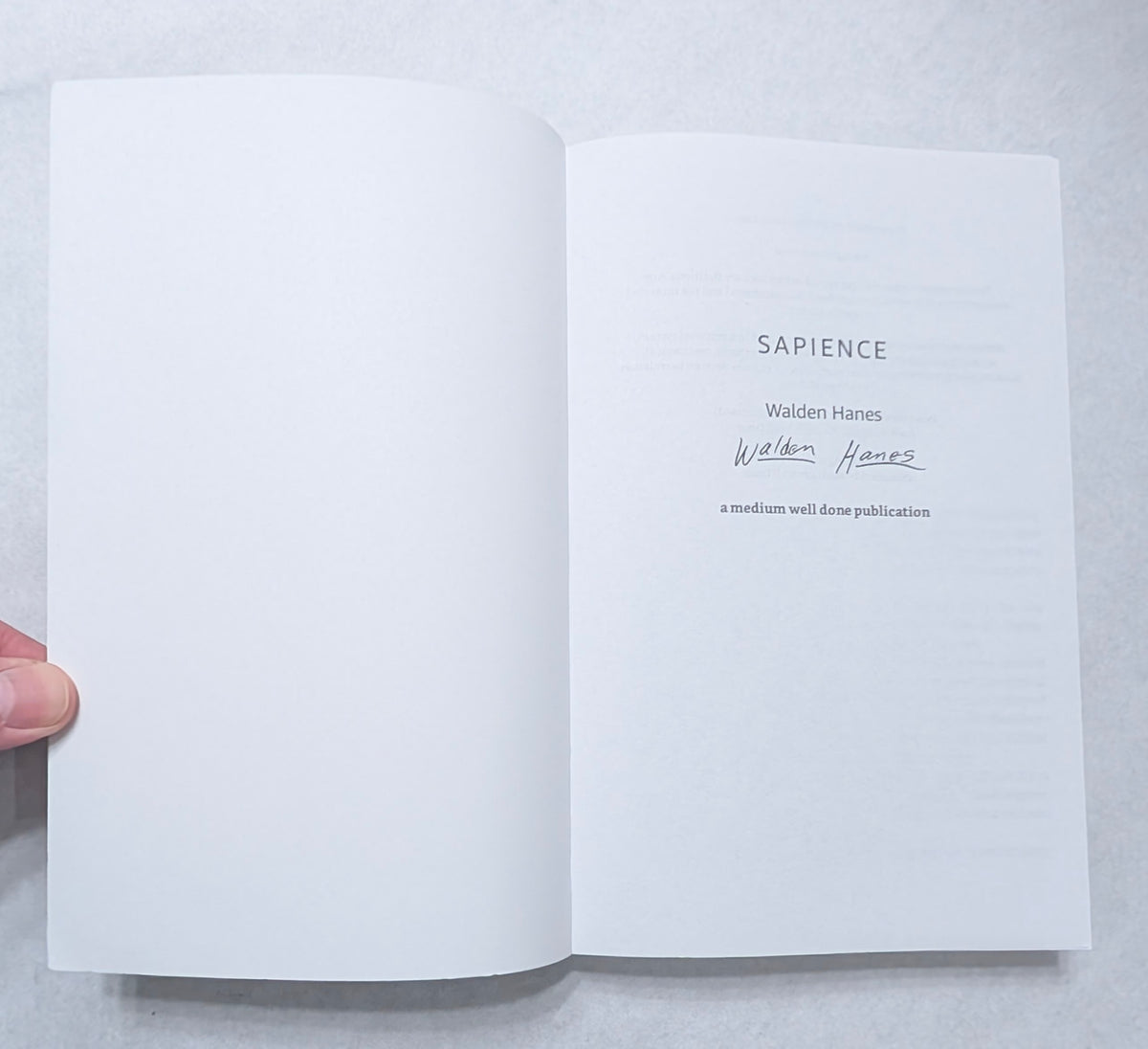 "Sapience" — Signed by the Author