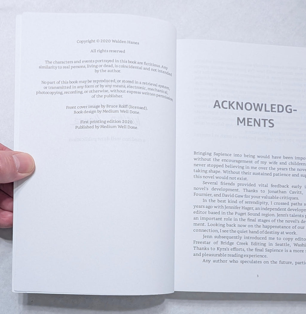 "Sapience" — Signed by the Author